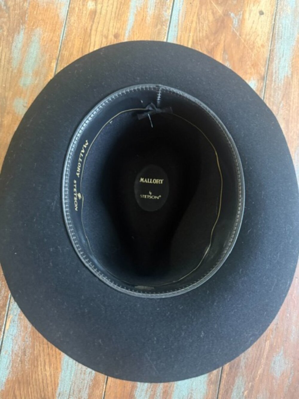 Vintage Mallory by Stetson Black Wool Fedora Hat 1960s - Picture 8 of 9